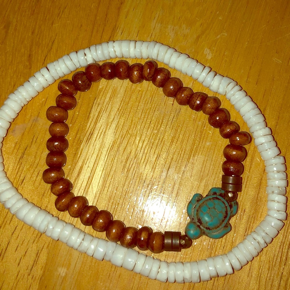 Shell anklet & turtle bracelet